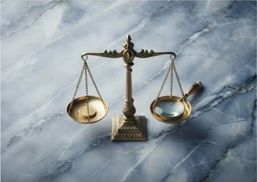 Balanza dorada en equilibrio, símbolo de soltar la culpa y decidir con calma